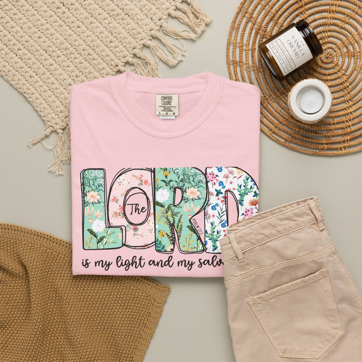 The Lord Is My Light and My Salvation Floral Tee | Worn By Faith
