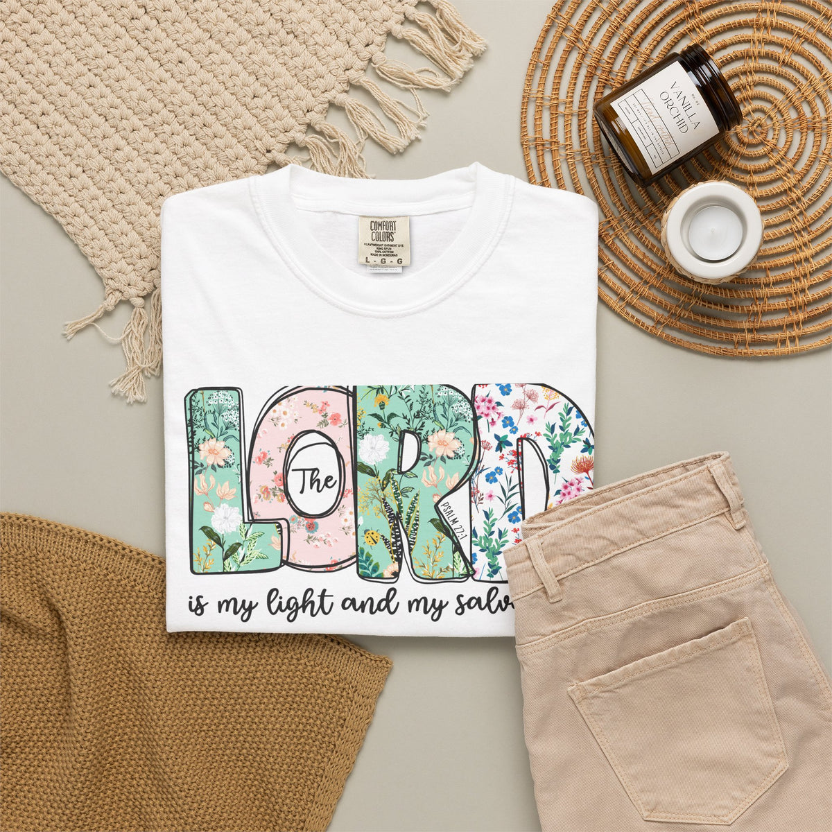 The Lord Is My Light and My Salvation Floral Tee | Worn By Faith
