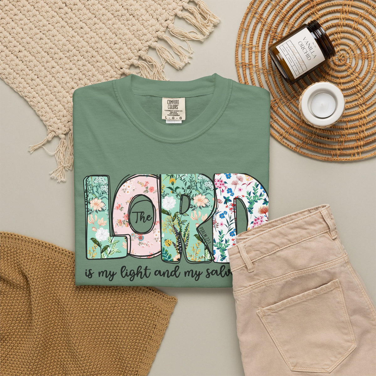 The Lord Is My Light and My Salvation Floral Tee | Worn By Faith