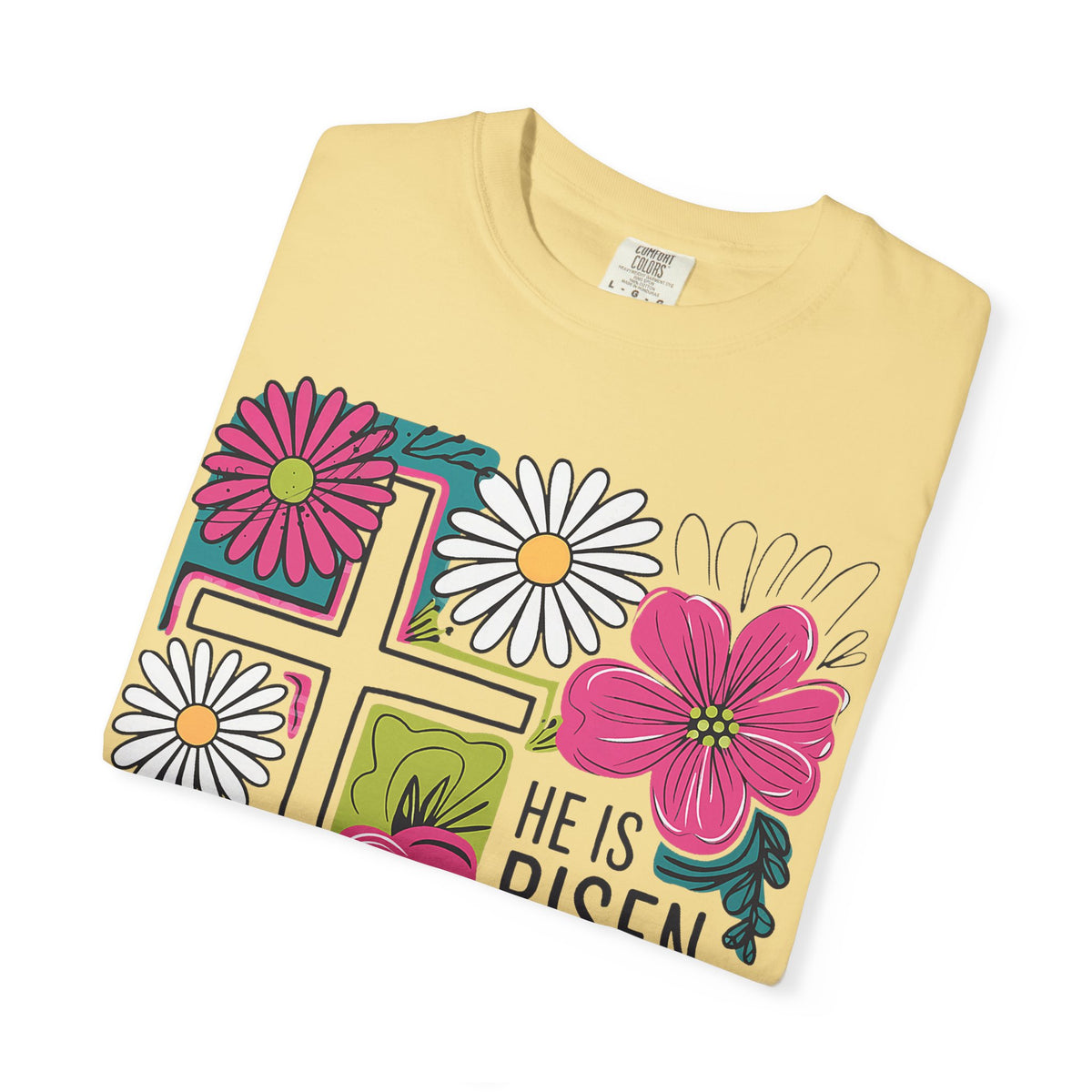 He Is Risen Matthew 28:6 Floral Christian Tee | Worn By Faith