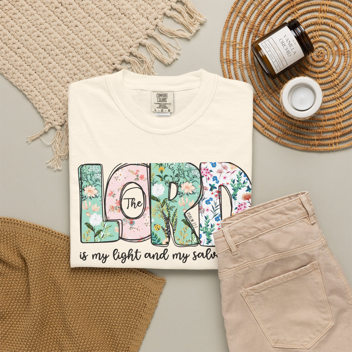 The Lord Is My Light and My Salvation Floral Tee | Worn By Faith