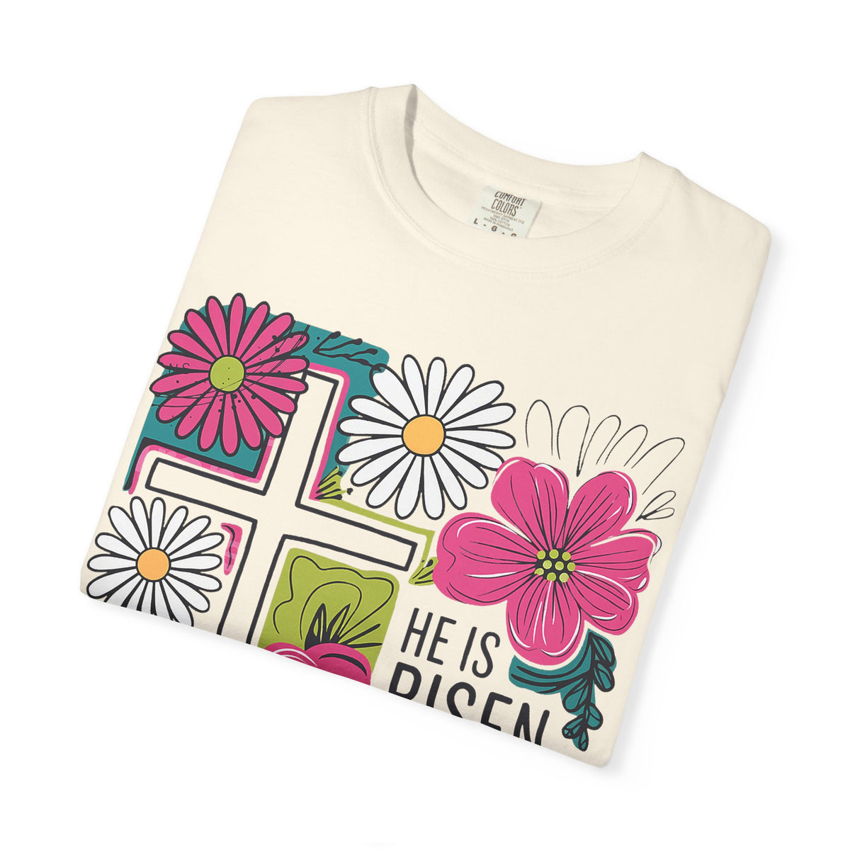 He Is Risen Matthew 28:6 Floral Christian Tee | Worn By Faith