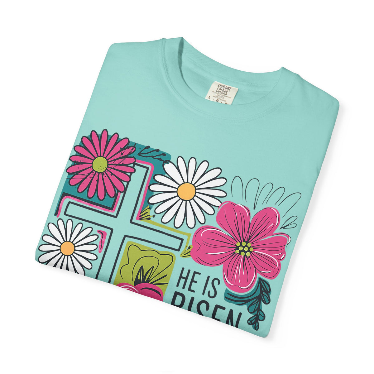 He Is Risen Matthew 28:6 Floral Christian Tee | Worn By Faith