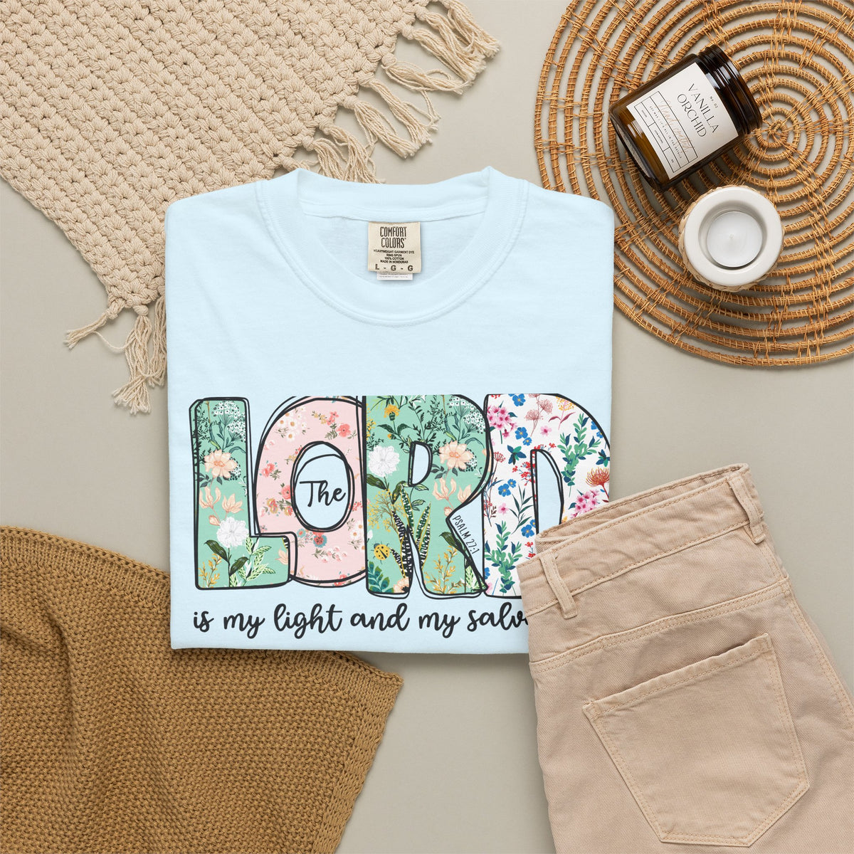 The Lord Is My Light and My Salvation Floral Tee | Worn By Faith
