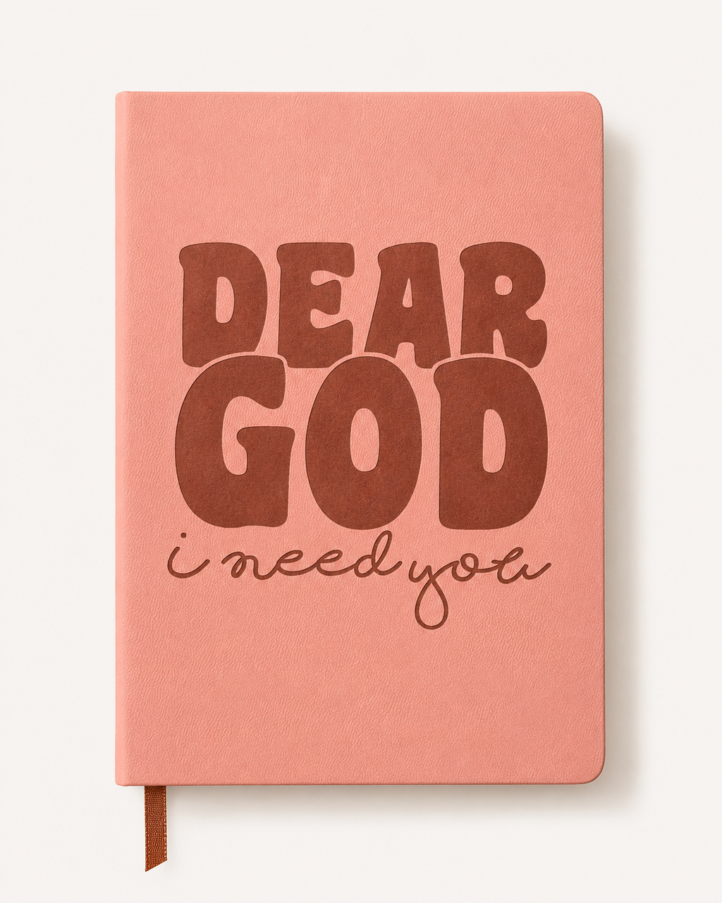 Pink Dear God I Need You engraved A5 prayer journal front cover