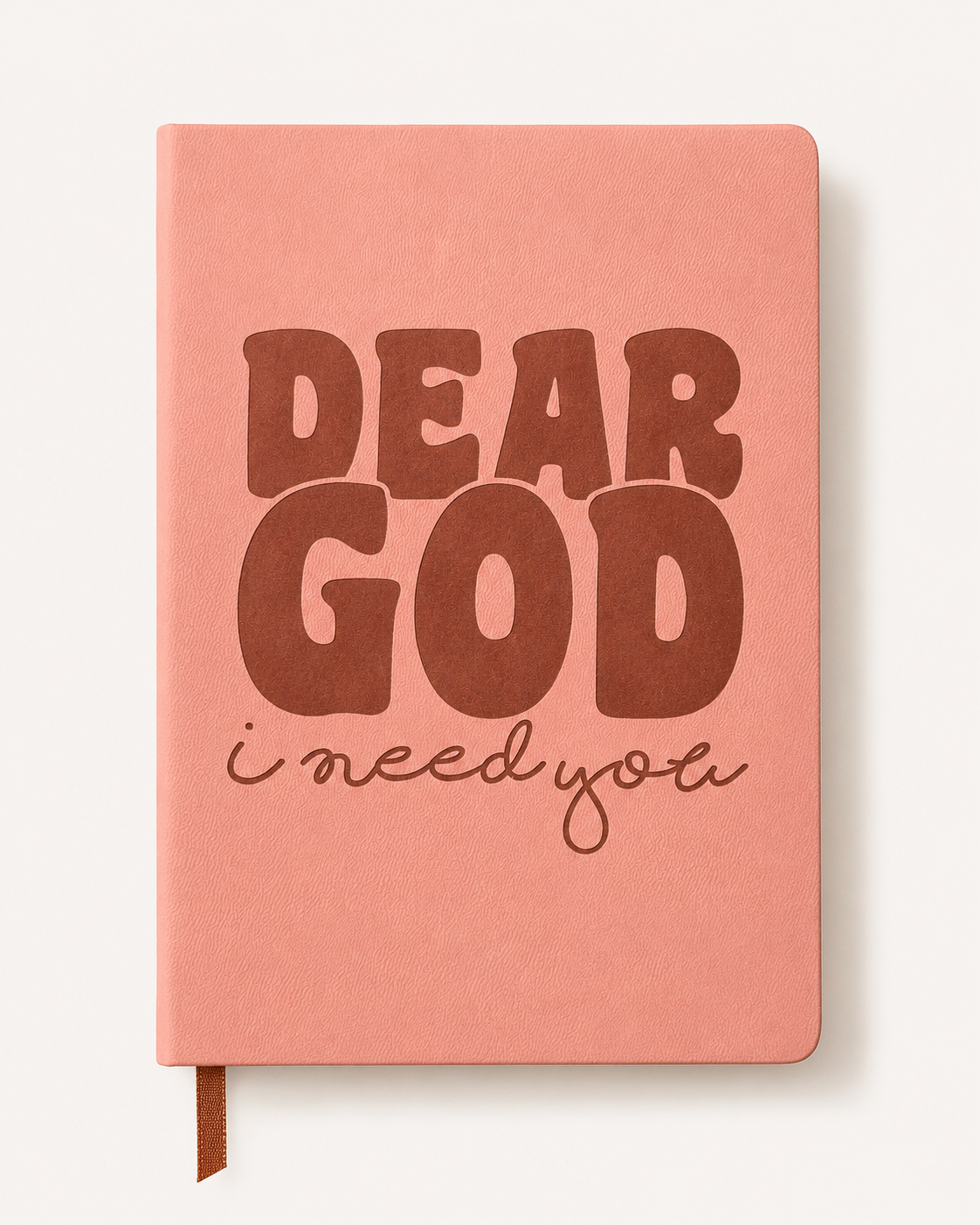 Pink Dear God I Need You engraved A5 prayer journal front cover
