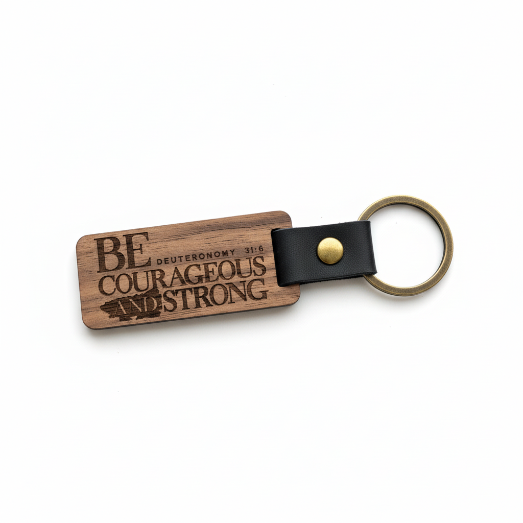 Be Courageous Wooden Keychain