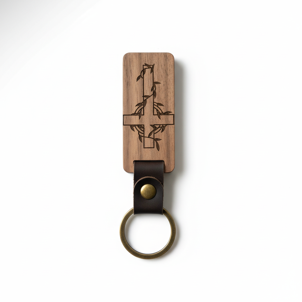 Be Courageous Wooden Keychain