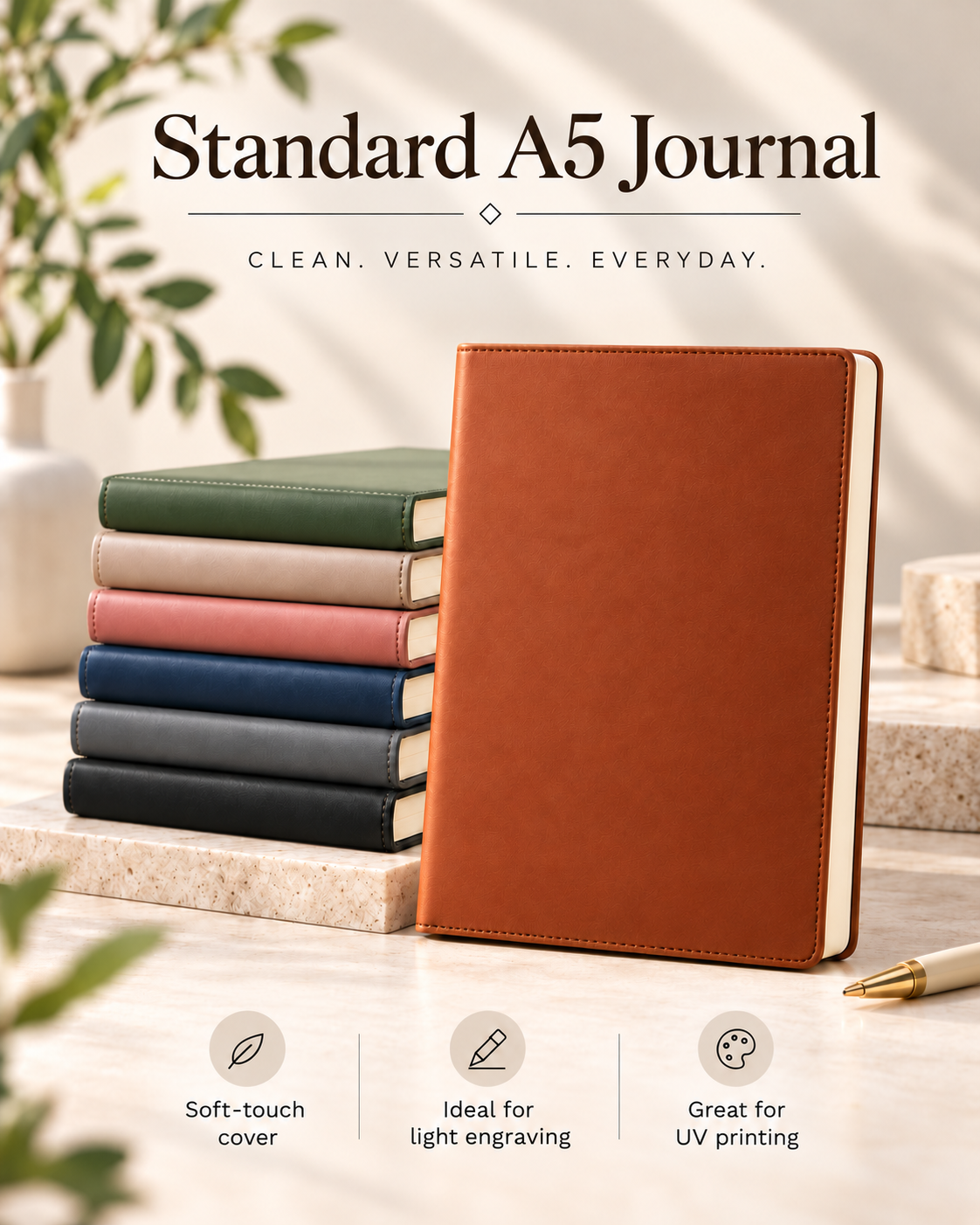 Standard A5 Personalized Journal | Worn By Faith — approved product tier mockup